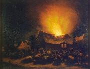 Egbert van der Poel Fire in a Village oil painting reproduction